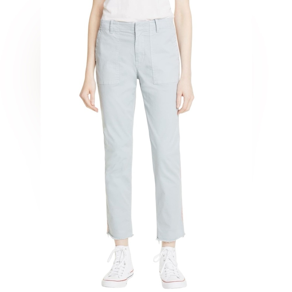 Nili Lotan - Jenna Side Tape Crop Pants Light Blue Sz 00